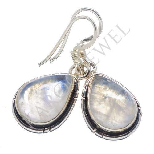 Sterling silver earrings - RAINBOW MOONSTONE
