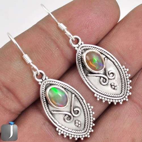 Sterling silver earrings - ETHIOPIAN OPAL