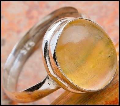 Sterling silver ring - FLUORITE (size 8.5 / Q half)