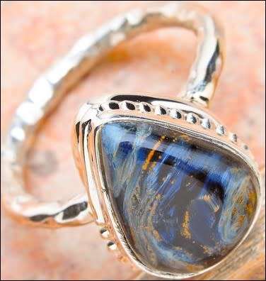 Sterling silver ring - PIETERSITE (size 7 / O)