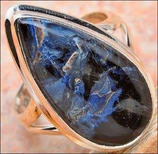 Sterling silver ring - PIETERSITE (size 7.5 / P)