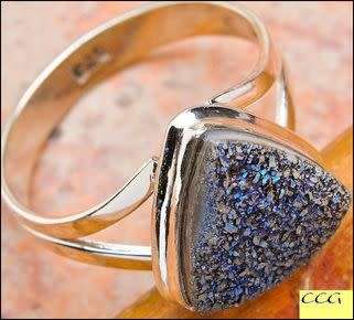 Sterling silver ring - TITANIUM DRUZY (size 9.5 / S half)