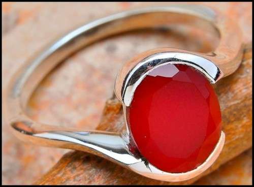 Sterling silver ring - CARNELIAN (size 8.5 / Q half)
