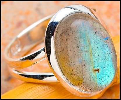Sterling silver ring - LABRADORITE (size 7 / O)