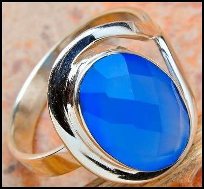Sterling silver ring - CHALCEDONY (size 8 / Q)