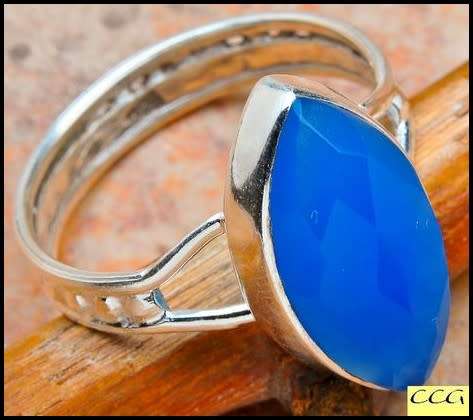 Sterling silver ring - CHALCEDONY (size 9 / R half)