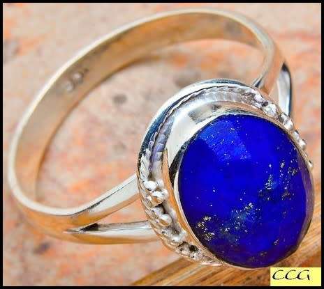 Sterling silver ring - LAPIS LAZULI (size 12 / Y)