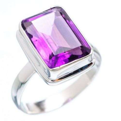 Sterling silver ring - AMETHYST (size 9 / R half)