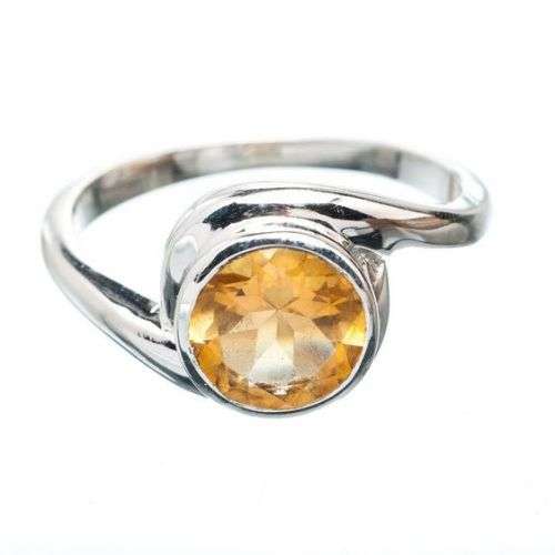 Sterling silver ring - CITRINE (size 7.5 / P)
