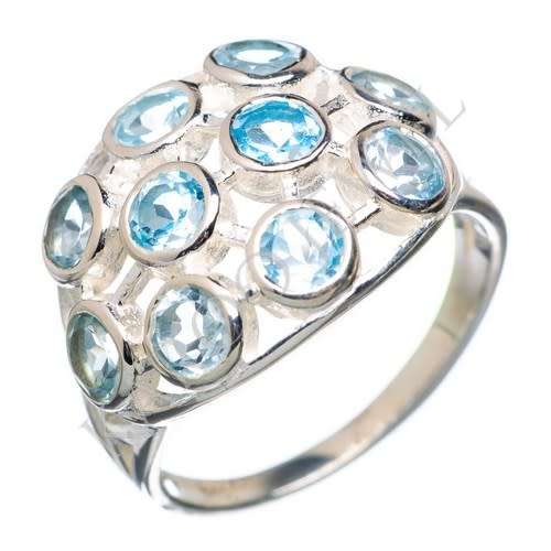 Sterling silver ring - BLUE TOPAZ (size 8 / Q)