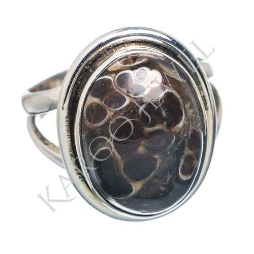 Sterling silver ring - TURITELLA AGATE (size 7 / O)