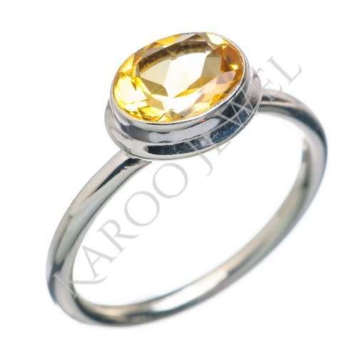 Sterling silver ring - CITRINE (size 8 / Q)