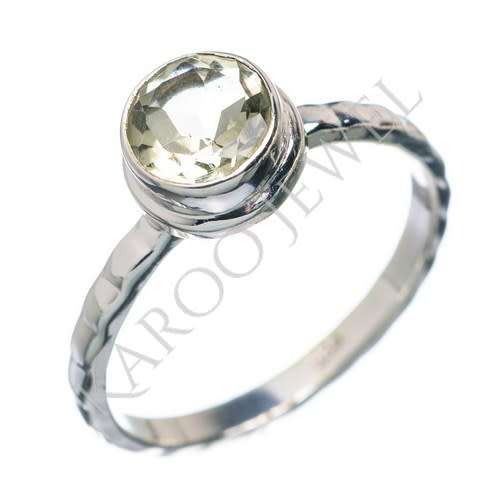 Sterling silver ring - PRASIOLITE (size 9.5 / S half)