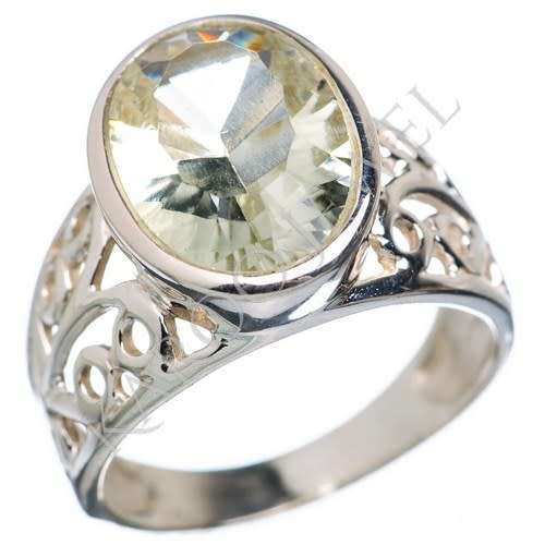 Sterling silver ring - PRASIOLITE (size 8.5 / Q half)