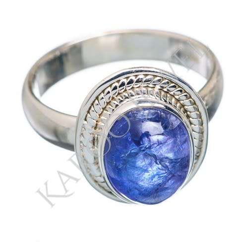 Sterling silver ring - TANZANITE (size 6 / M)