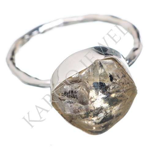 Sterling silver ring - HERKIMER DIAMOND (size 9 / R half)