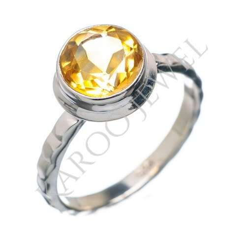 Sterling silver ring - CITRINE (size 7 / O)