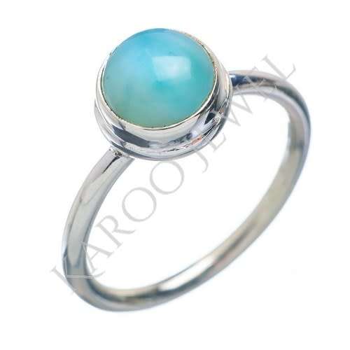 Sterling silver ring - LARIMAR (size 7 / O)