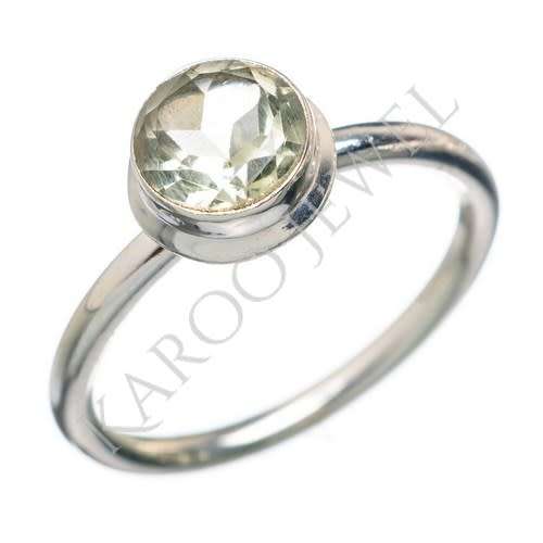 Sterling silver ring - PRASIOLITE (size 8.5 / Q half)