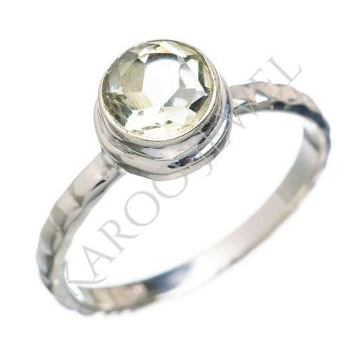 Sterling silver ring - PRASIOLITE (size 9 / R half)