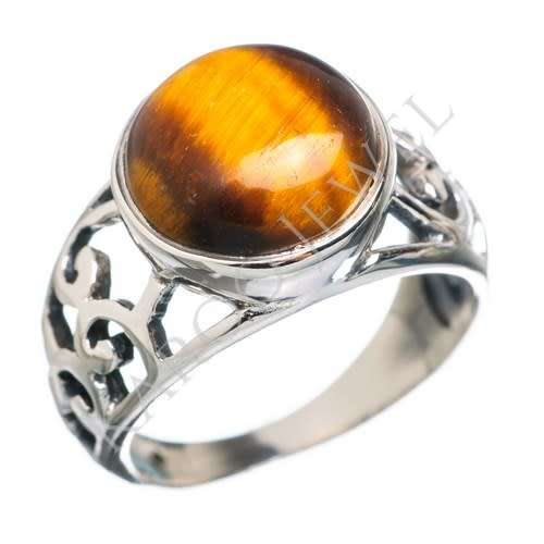 Sterling silver ring - TIGER EYE (size 8 / Q)