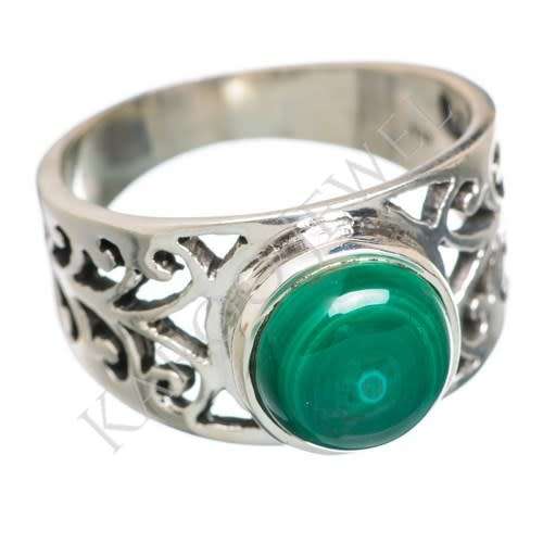 Sterling silver ring - MALACHITE (size 8 / Q)