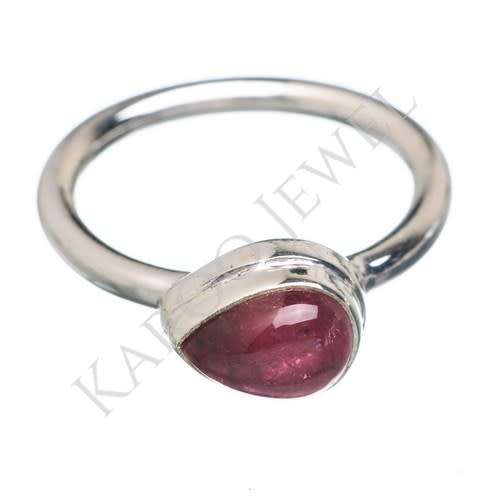 Sterling silver ring - PINK TOURMALINE (size 5.5 / L)