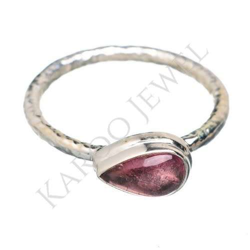 Sterling silver ring - PINK TOURMALINE (size 11 / V half)