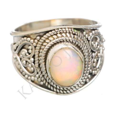 Sterling silver ring - ETHIOPIAN OPAL (size 6.5 / N)
