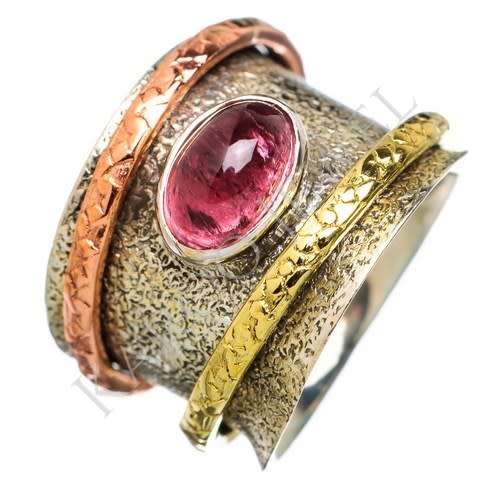 Sterling silver ring - PINK TOURMALINE (size 6 / M)