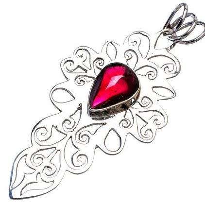 Sterling silver pendant - GARNET