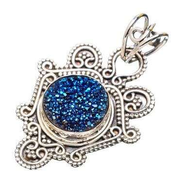 Sterling silver pendant - TITANIUM DRUZY