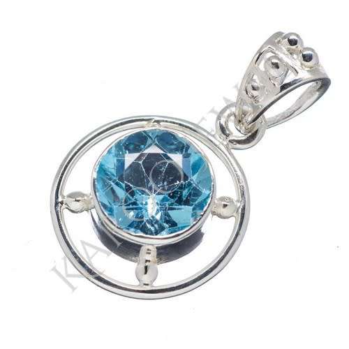Sterling silver pendant - BLUE TOPAZ