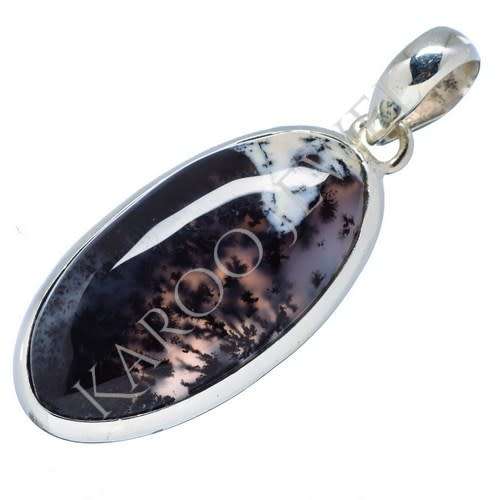 Sterling silver pendant - DENDRITIC OPAL
