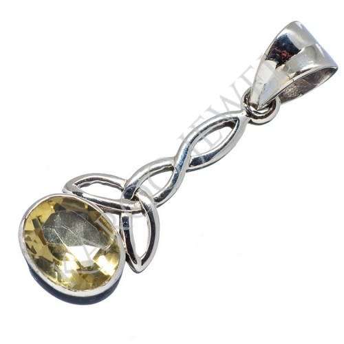 Sterling silver pendant - CITRINE