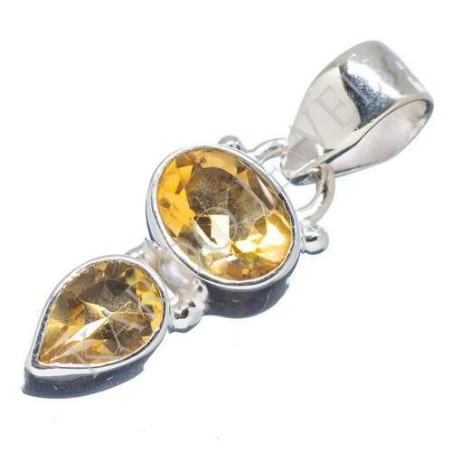 Sterling silver pendant - CITRINE