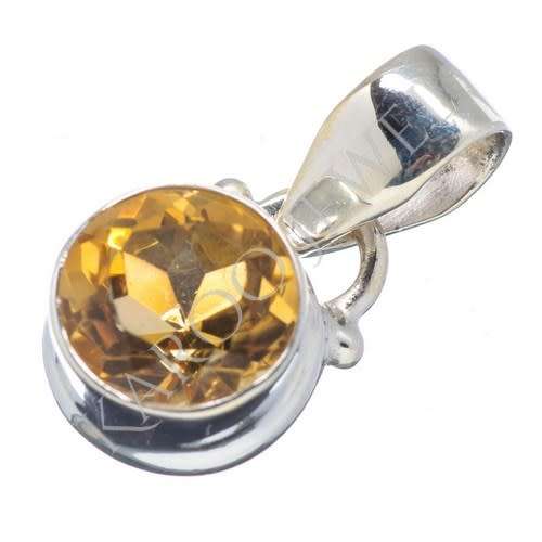 Sterling silver pendant - CITRINE