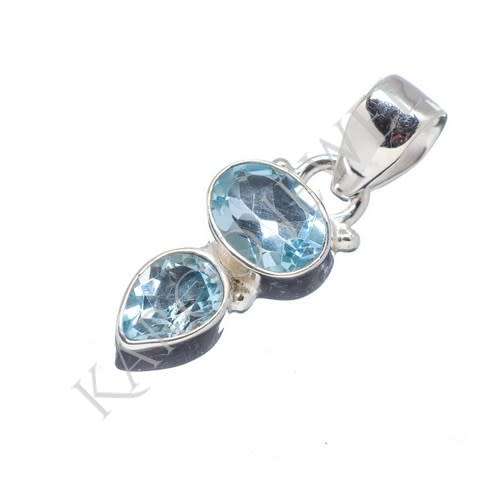 Sterling silver pendant - BLUE TOPAZ