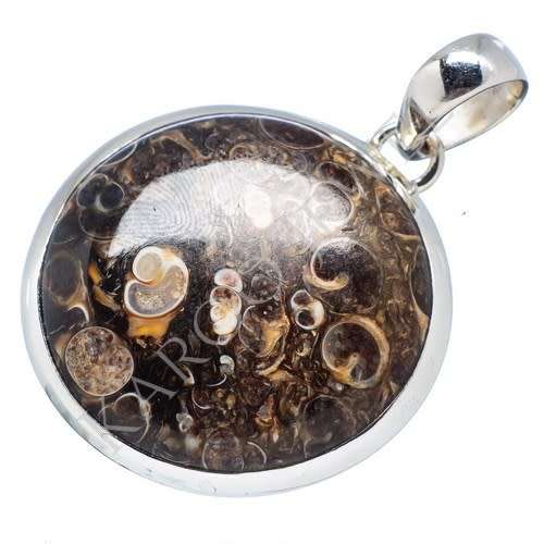 Sterling silver pendant - TURITELLA AGATE