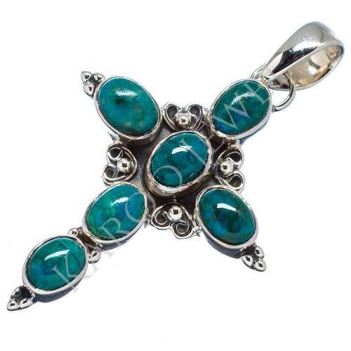 Sterling silver pendant - CHRYSOCOLLA