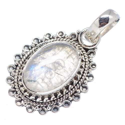 Sterling silver pendant - RAINBOW MOONSTONE