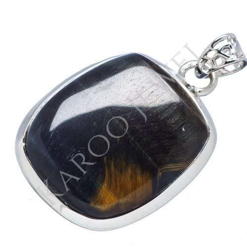 Sterling silver pendant - BLUE TIGER EYE