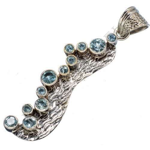 Sterling silver pendant - BLUE TOPAZ