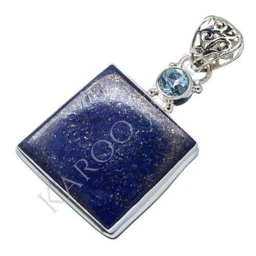 Sterling silver pendant - LAPIS LAZULI and BLUE TOPAZ