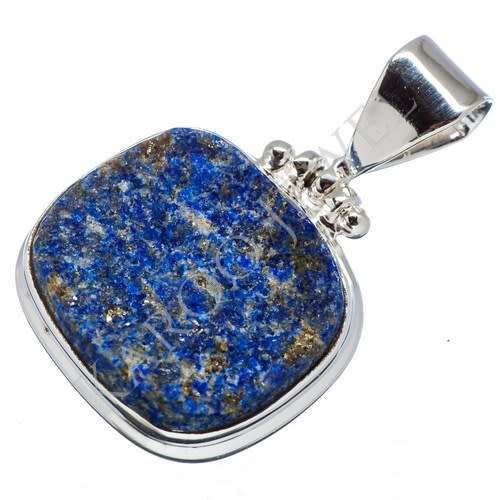 Sterling silver pendant - LAPIS LAZULI (raw)