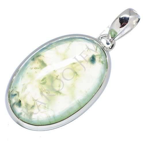 Sterling silver pendant - PREHNITE