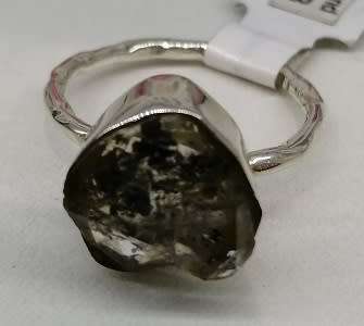 Sterling silver ring - HERKIMER DIAMOND (size 9 / R half)