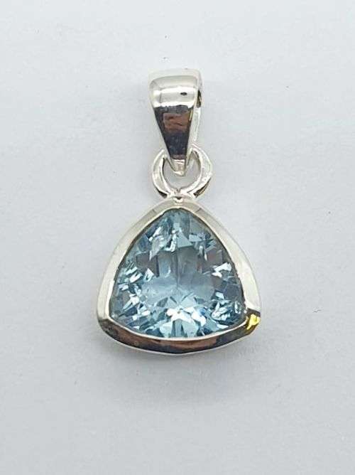 Sterling silver pendant - BLUE TOPAZ