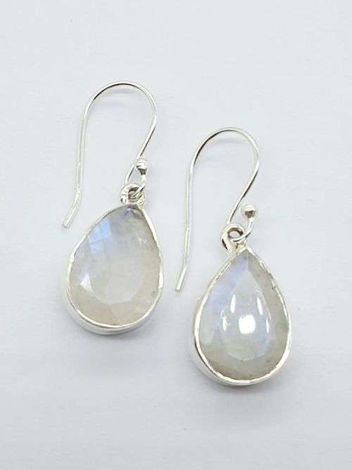 Sterling silver earrings - RAINBOW MOONSTONE