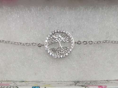 Sterling silver bracelet - CUBIC ZIRCONIA (Tree of Life)